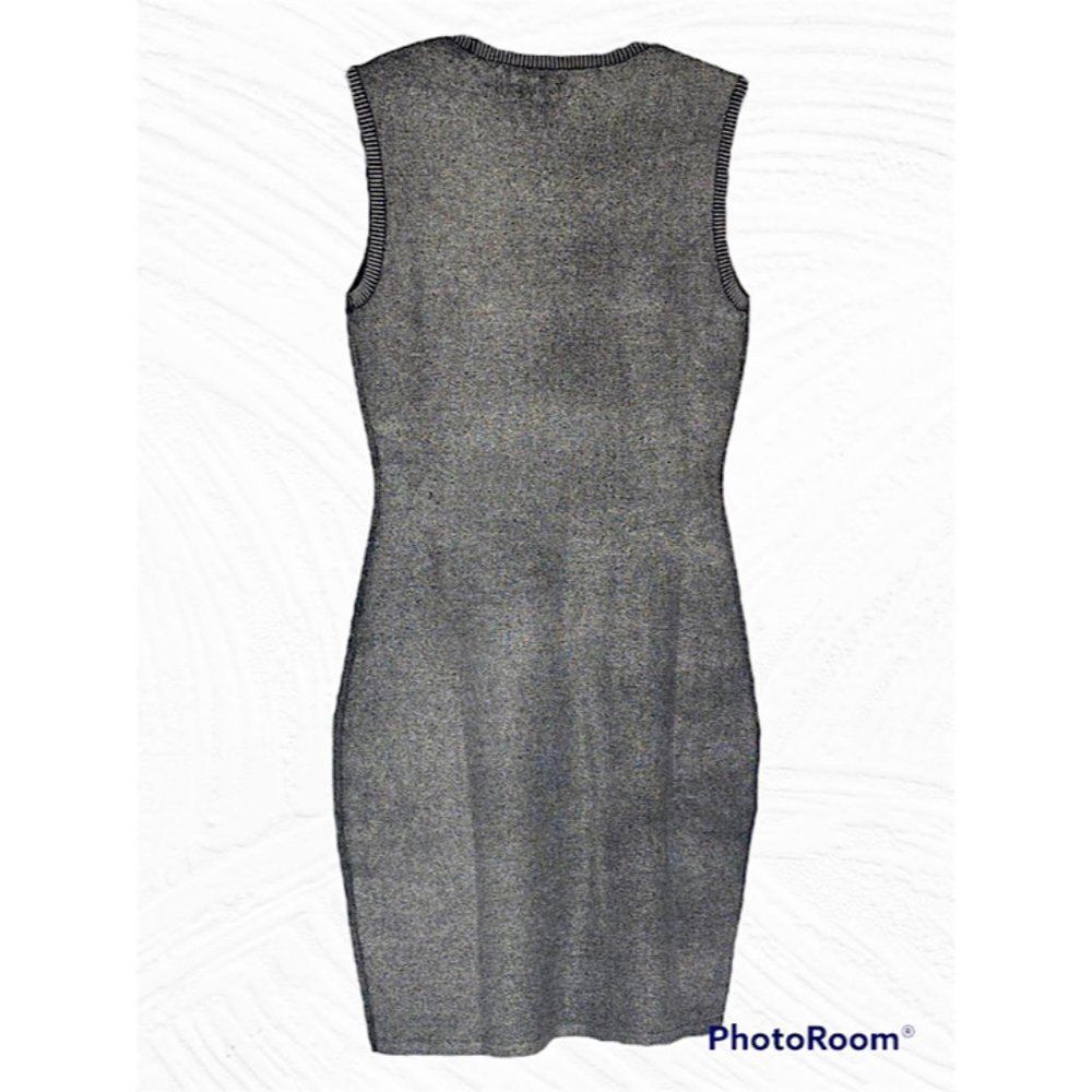 Rachel Roy‎ Women's Gray Silver Metallic Sleeveless Pencil Dress Sheath Sz M